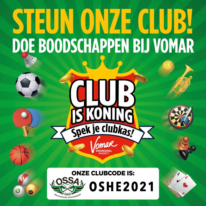 Spek de clubkas met Club is Koning van de Vomar!